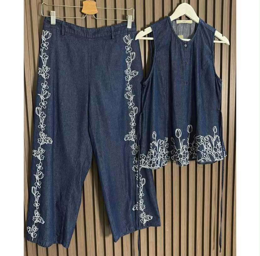 SET JEANS BORDIR (Top+Pants