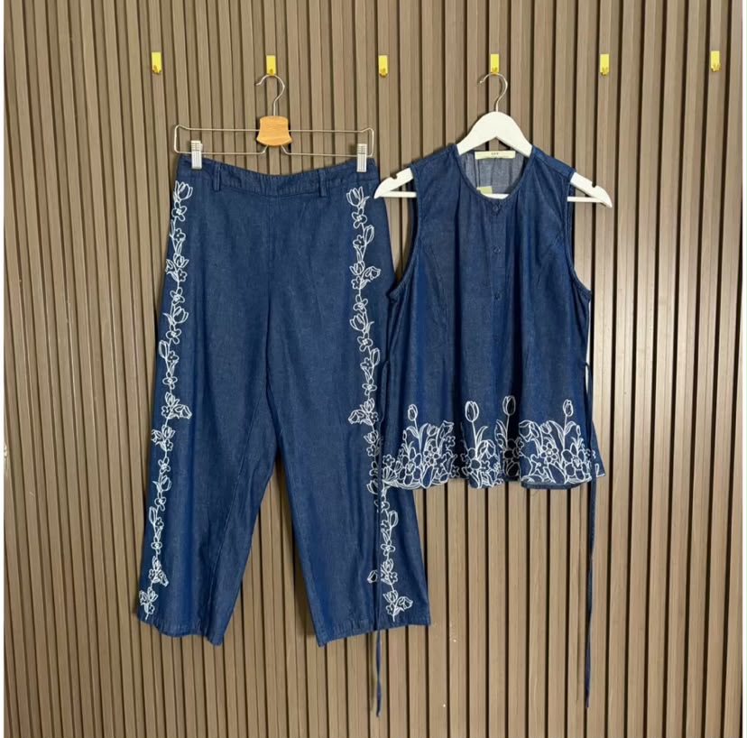 SET JEANS BORDIR (Top+Pants